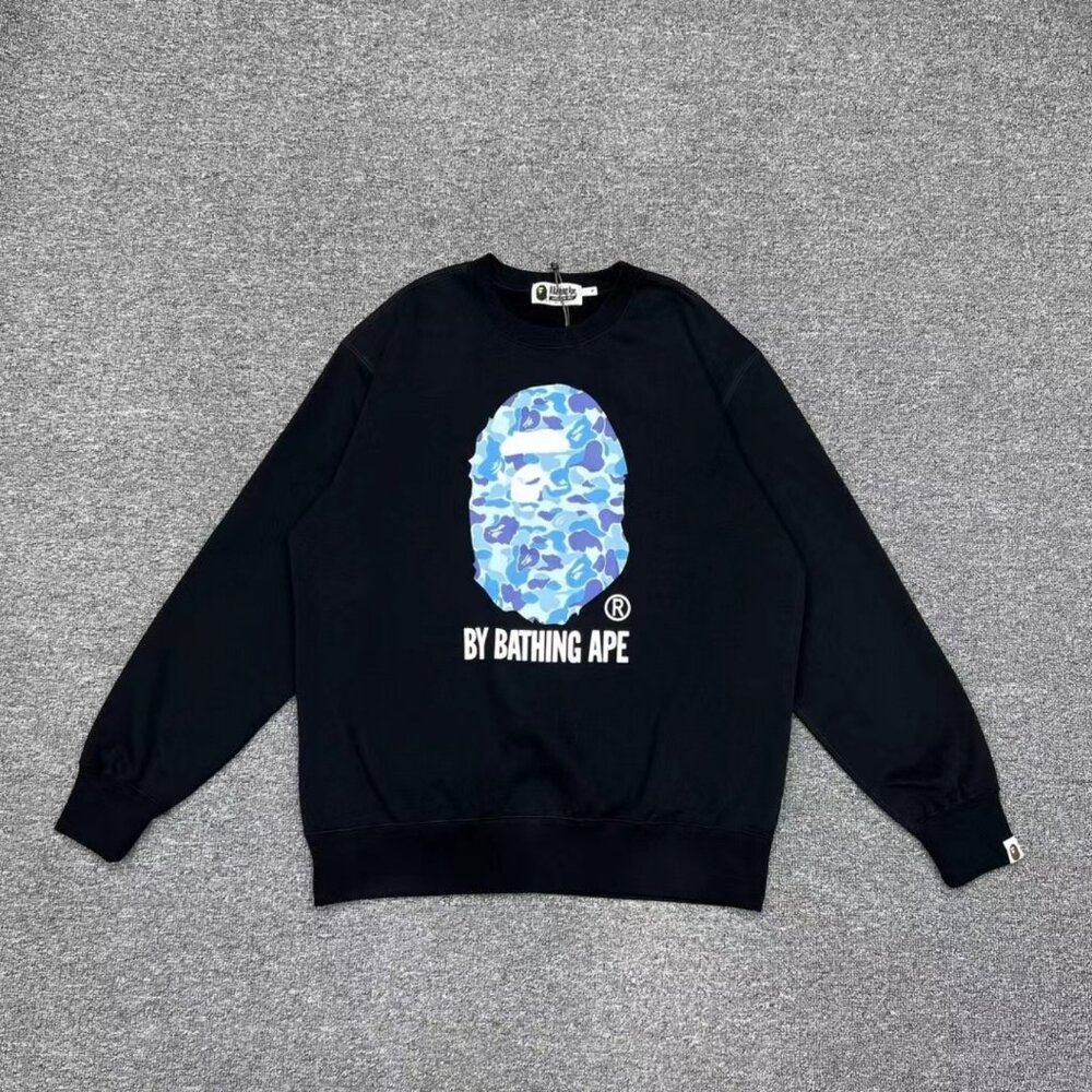 Bape Black Crew Neck Long Sleeve T-Shirt